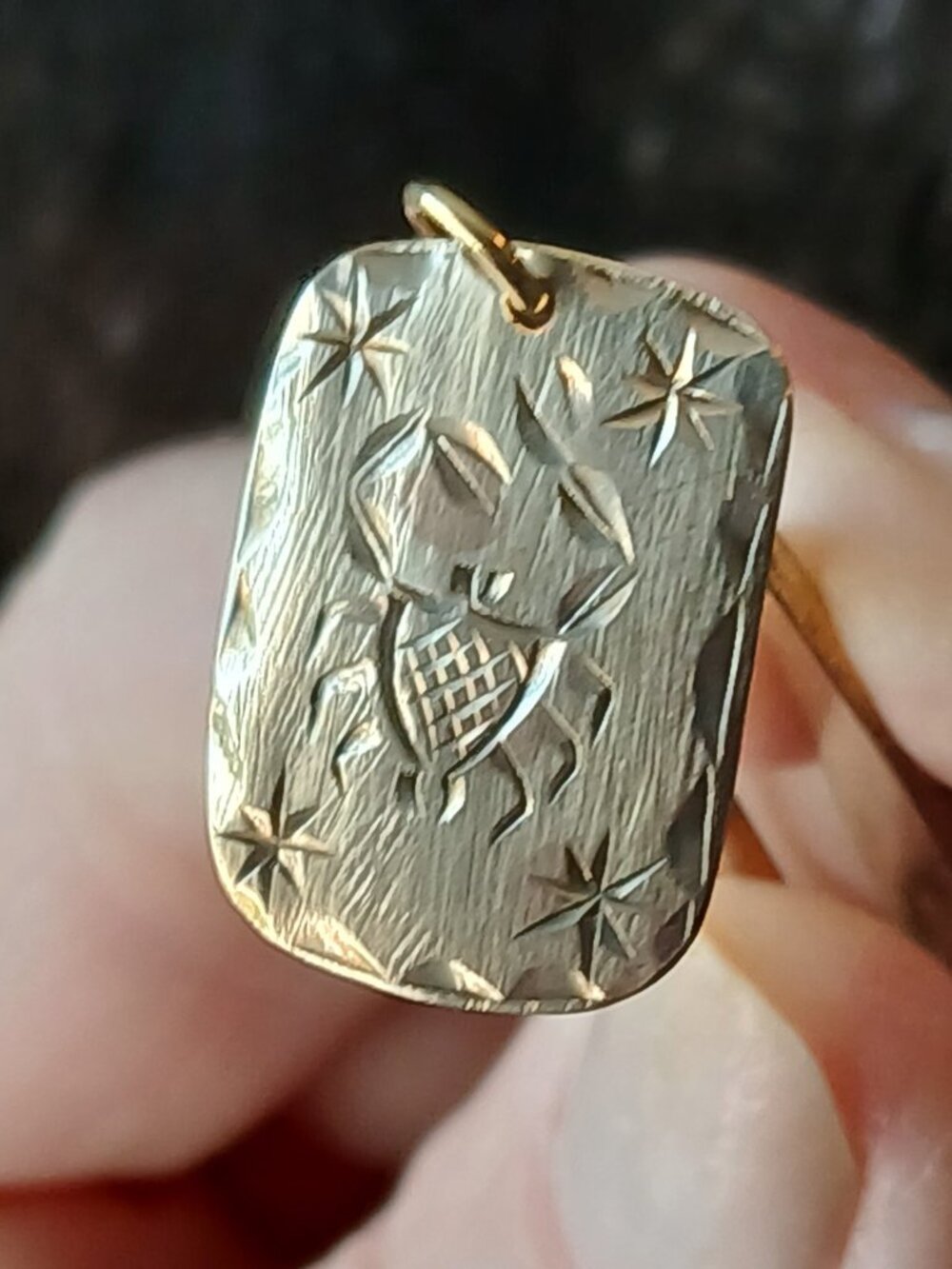 Vtg 10k Gold Cancer Crab Zodiac Celestial Charm/Pendant